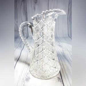 Antique Beverage Pitcher American Brilliant Cut Glass Period